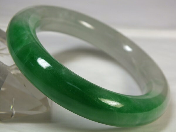 ■龍香堂■☆ミャンマー翡翠（ひすい）バングル（56mm）v66