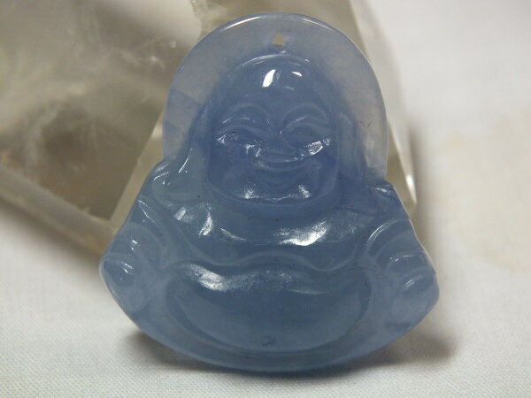 ■龍香堂■☆ミャンマー氷種（アイスジェダイト）紫翠（ラベンダー）翡翠トップ布袋29mm