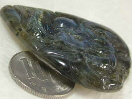 ラブラドライト昇龍戯玉トップ(53mm)