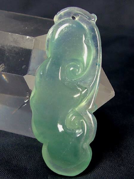 ■龍香堂■☆ミャンマー氷種翡翠トップ「大如意」40mm