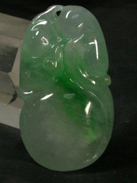 ■龍香堂■☆ミャンマー氷種翡翠（アイスジェダイト）トップ「宝珠」46mm（h2）