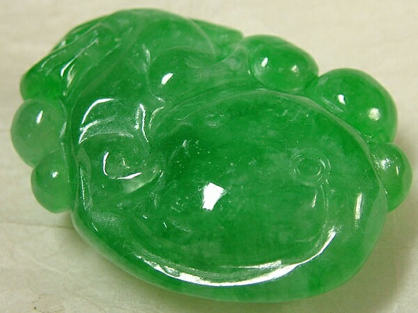 ■龍香堂■☆ミャンマー氷種翡翠（アイスジェダイト）トップ「貔貅（ひきゅう）」40mm（h14）