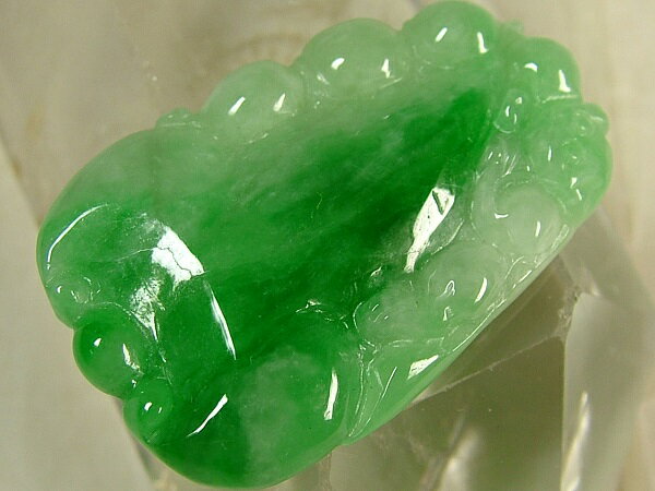 ■龍香堂■☆ミャンマー翡翠（ひすい）トップ「如意」34mm（v8）