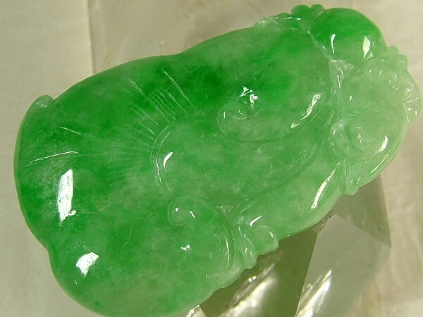 ■龍香堂■☆ミャンマー翡翠（ひすい）トップ「如意」48mm（v9）