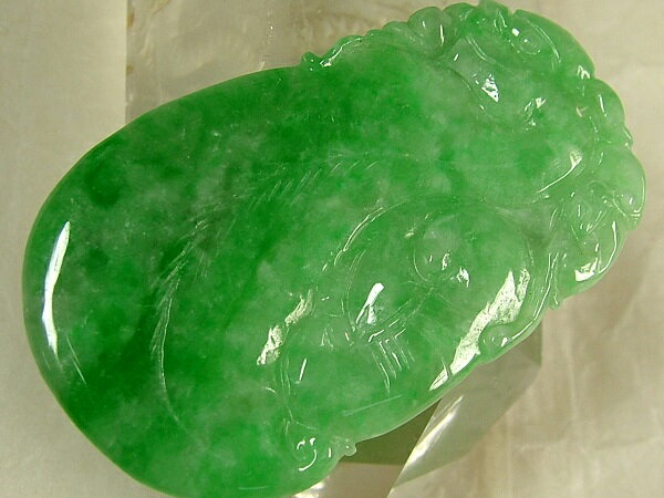 ■龍香堂■☆ミャンマー翡翠（ひすい）トップ「如意」49mm（v10）