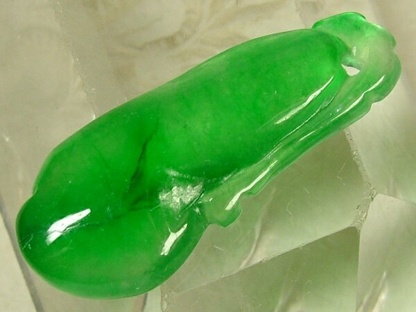 ■龍香堂■☆ミャンマー氷種翡翠（アイスジェダイト）トップ「甜瓜」32mm（v22）