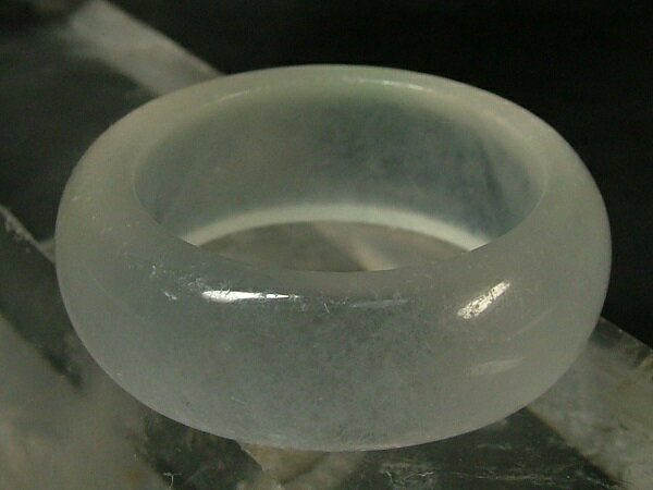 ■龍香堂■☆ミャンマー氷種翡翠（アイスジェダイト）指輪18号（h4）