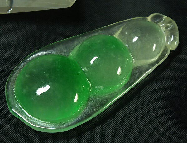 ■龍香堂■☆ミャンマー氷種翡翠（アイスジェダイト）福豆トップ47mm（h41）