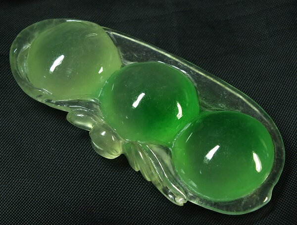 ■龍香堂■☆ミャンマー氷種翡翠（アイスジェダイト）福豆トップ54mm（h42）