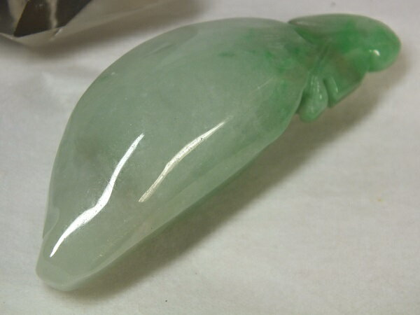 ■龍香堂■☆ミャンマー翡翠（ひすい）トップ甜瓜59mm（v39）
