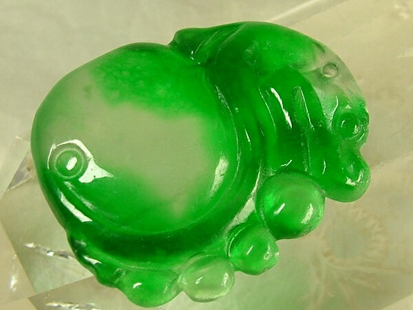 ■龍香堂■☆ミャンマー氷種翡翠（アイスジェダイト）トップ「貔貅（ひきゅう）」33mm