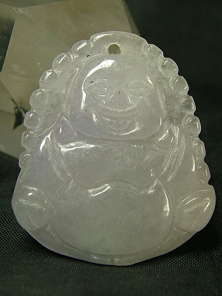 ■龍香堂■☆ミャンマー淡紫翡翠（ひすい）布袋トップ32mm（h9）