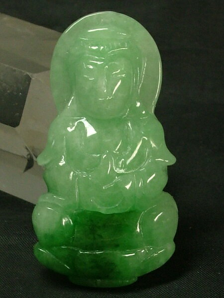 ■龍香堂■☆ミャンマー翡翠（ひすい）トップ「観音」47mm（n21）