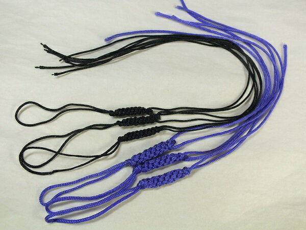 ■龍香堂■☆ストラップ用飾り紐6P（黒・紫）