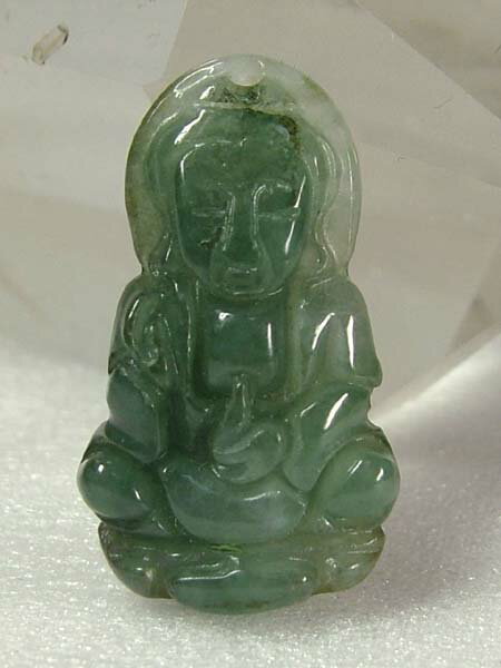 ■龍香堂■☆A貨ミャンマー翡翠「観音トップ」25mm
