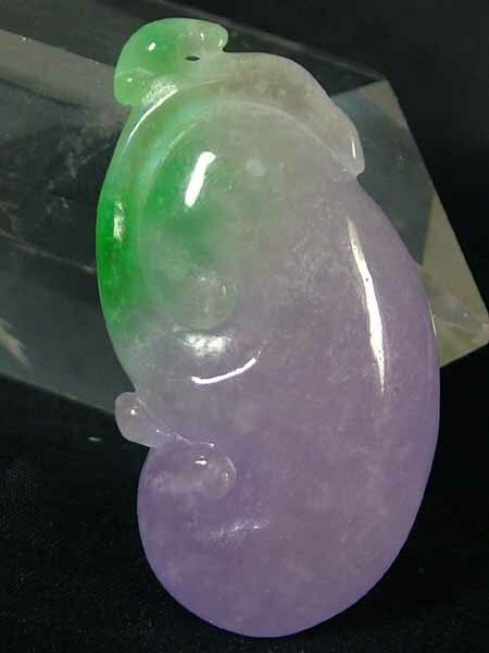 ■龍香堂■☆ミャンマー氷種ラベンダー翡翠トップ「如意」44mm