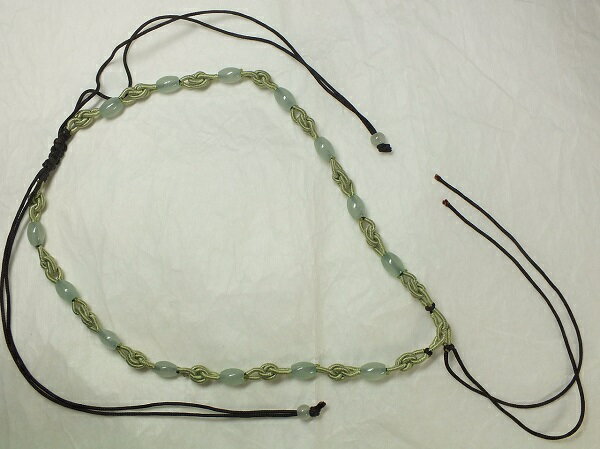 ■龍香堂■☆ミャンマー翡翠（ひすい）入ペンダント紐（鎖結／淡緑）