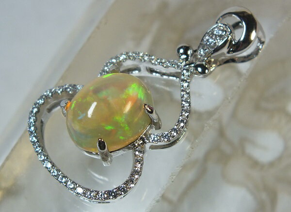 ■龍香堂■☆オーストラリアオパール銀台ペンダントトップ23mm