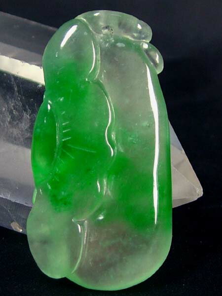 ■龍香堂■☆ミャンマー氷種翡翠トップ「如意甜瓜」39mm