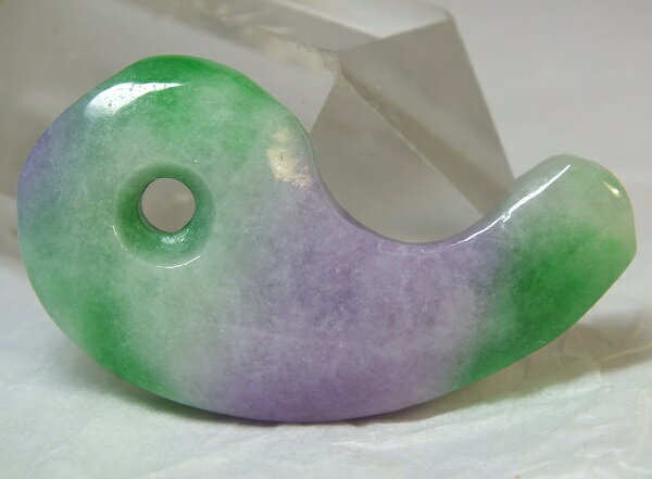 ■龍香堂■☆ミャンマーラベンダー翡翠（ひすい）大勾玉47mm（h59）