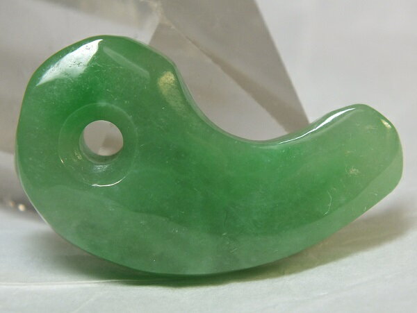 ■龍香堂■☆ミャンマー翡翠（ひすい）大勾玉39mm（h63）