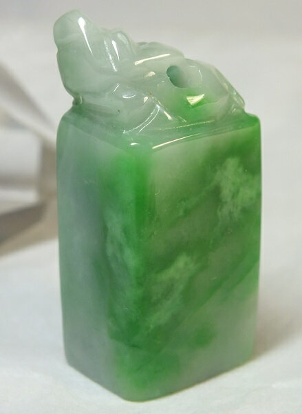 ■龍香堂■☆ミャンマー翡翠（ひすい）印材44mm（k65）