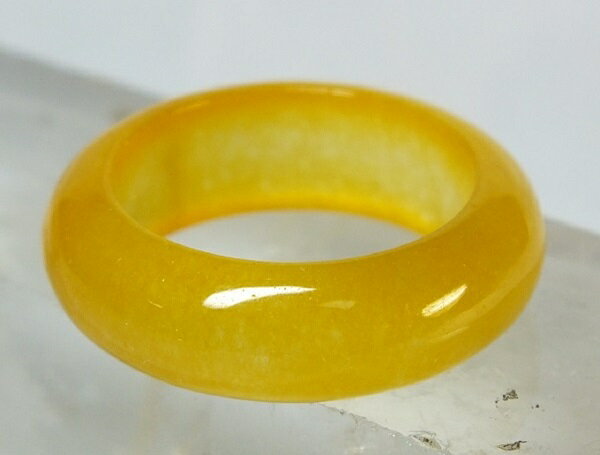 ■龍香堂■☆ミャンマー氷種（アイスジェダイト）黄翡翠指輪10号yor