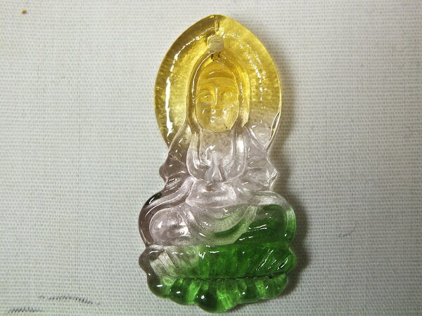 ■龍香堂■☆瑠璃（ガラス）観音様トップ33mm