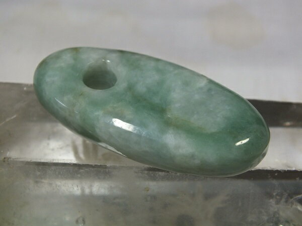 ■龍香堂■☆ミャンマー氷種翡翠 大珠勾玉50mm