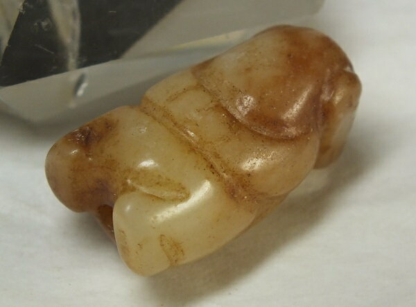 ■龍香堂■☆旧中国玉　彫入トップ21mm（t2）