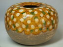 ■龍香堂■☆【中国骨董品】唐三彩(とうさんさい)丸型壺82mm