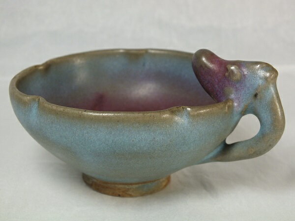 ■龍香堂■☆【中国骨董品】均窯（きんよう）持手付小杯104mm