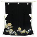 ※記念感謝祭☆仕立無料・送料無料☆特撰本金、手描き、刺繍入黒留袖☆京友禅伝統工芸祝オシドリ王朝更紗花文