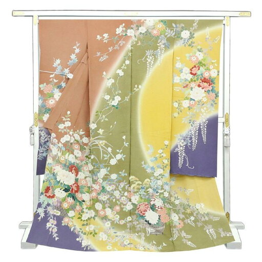 ※記念感謝祭☆仕立無料・送料無料☆特撰本加工総手描き京友禅工芸振袖☆加賀五彩四季花大胆ボカシ染 ※記念感謝祭☆仕立無料・送料無料☆特撰本加工総手描き京友禅工芸振袖☆加賀五彩四季花大胆ボカシ染