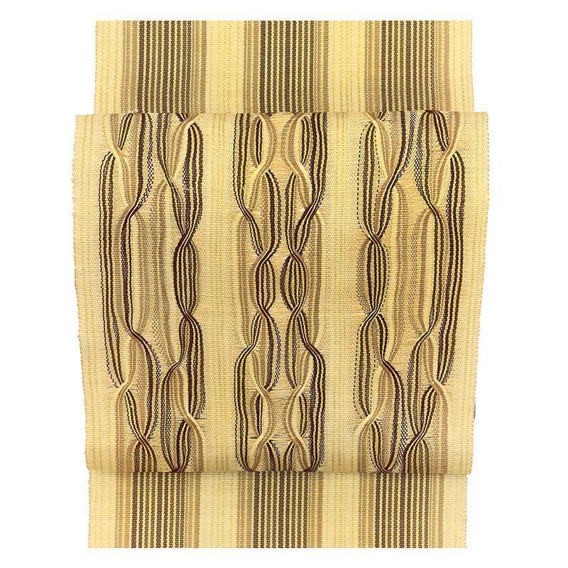 ※記念感謝祭☆仕立無料・送料無料☆「袷・単衣兼用」伝統工芸手織八寸なごや帯☆特撰黄山紬地玲宝間道文