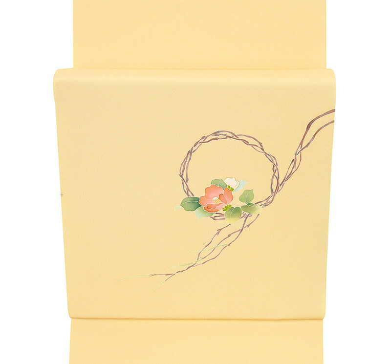 ※記念感謝祭☆仕立無料・送料無料☆京友禅伝統工芸手描塩瀬生地使用染九寸なごや帯☆袷、単衣兼用☆特撰吉祥一輪花丸枝文長尺仕様