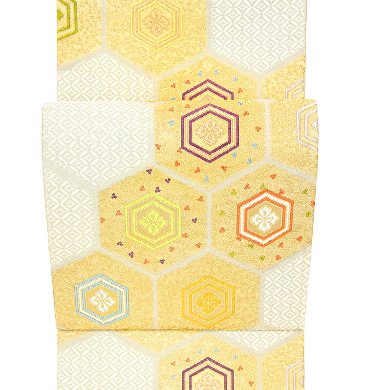 ※記念感謝祭☆仕立無料・送料無料☆留袖、訪問着、色無地適品☆西陣最高級唐織名門山寅織物謹製宮廷祝い変り亀甲図特撰袋帯