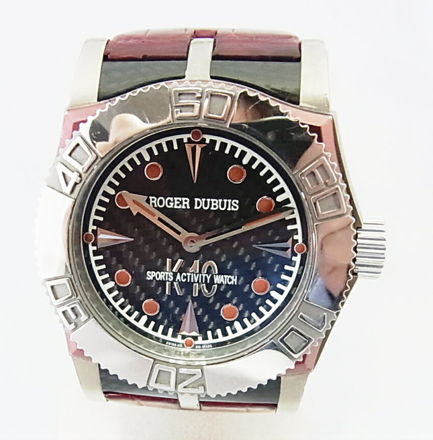 腕時計 　ロジェ・デュブイ　ROGER DUBUIS イージーダイバー　Easy　Diver　SE46147　K10　メンズ　　機械時計　オートマティック　　自動巻き　レザー /ラバー　ベルト 黒文字盤　綺麗　国際保証書在中　取扱説明書　内外箱　a