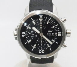 アクアタイマー 腕時計 IWC アクアタイマー　376804 クロノグラフ　機械　オートマティック　ブラック　黒　メンズ　カレンダー　30bar 　SS パワーリザーブ　44時間　ストップウオッチ　スモールセコンド　取り扱い説明書　2冊　外、内箱　ラバー 376804