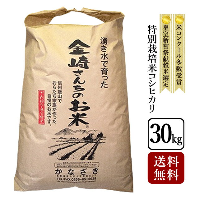 【送料無料】特別栽培米コシヒカリ（紙袋入）30kg 令和5年