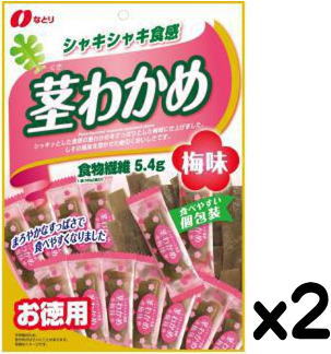 なとり 茎わかめ 梅味 105gお徳用x2袋set【賞味60日以上】R