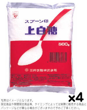 商品説明 赤いスプーンでおなじみ。日本で最も多く使われている砂糖です。上白糖は日本特有の砂糖で、しっとりとソフトな風味です。料理、菓子、飲み物など、何にでも合う万能商品です。 内容量500g 賞味期限- ※メーカーの都合によりパッケージ、仕様、製造地などが変更になる場合がございます。 メーカー三井製糖株式会社 原材料原料糖 栄養成分表/100g エネルギー:384kcal、たんぱく質:0g、脂質:0g 炭水化物:99.2g、ナトリウム:1mg 注意事項 ・製造元の都合により、予告なくパッケージ・容量等の変更がある場合がございます。 (※パッケージ・容量等が異なる場合でも返品、交換の対応は不可となります） ・出荷までに約1週間前後かかる場合もございますので予めご了承下さい。赤いスプーンでおなじみ。日本で最も多く使われている砂糖です。 上白糖は日本特有の砂糖で、しっとりとソフトな風味です。 料理、菓子、飲み物など、何にでも合う万能選手です。　