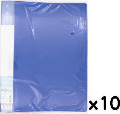 Rakuten - A4クリアファイル32Pブルーx10冊set【400686 】沖縄・離島不可