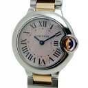 〇カルティエ CARTIER〇 【箱 保】レディース時計/バロンブルーSM/SS×PG/ピンクシェル ...