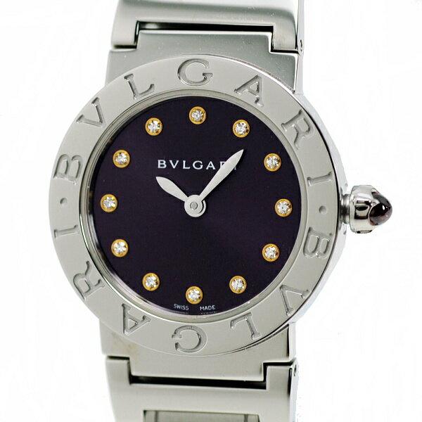 ◆ブルガリ BVLGARI◆ 【箱 保】レディース時計/ブルガリブルガリ/12PD/ダイヤ/SS/パープル/BBL26C7SS/BBL26S 【LW361】【税込価格】【質屋出店】【中古】【あす楽対応】