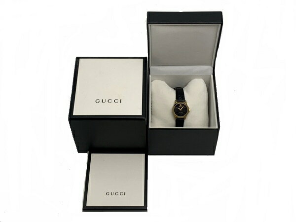 値下げしました！◇グッチ GUCCI◇ 【箱】レディース時計/Gタイムレス/グッチシマ/GP×レザー/黒/YA126581/126.5 【LW362】【税込価格】【質屋出店】【中古】【あす楽対応】