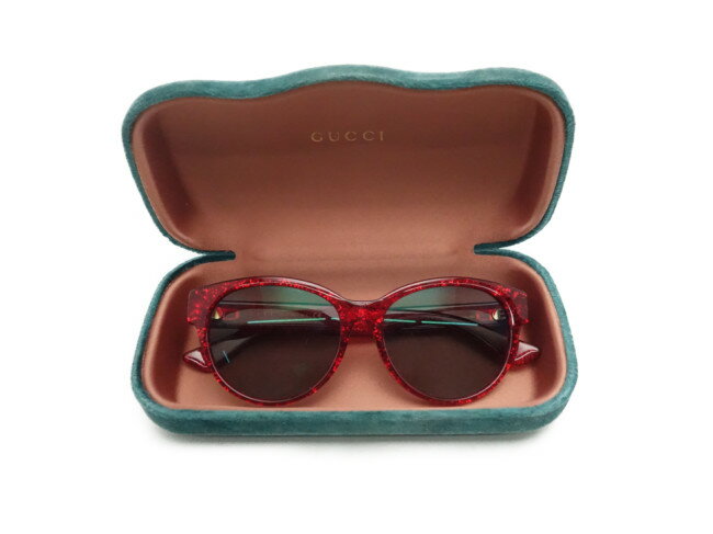 ◇グッチ GUCCI◇ サングラス/レッドラメフレーム/グレーレンズ/GG0039OA 【SA4809】【税込価格】【質屋出店】【中古】【あす楽対応】