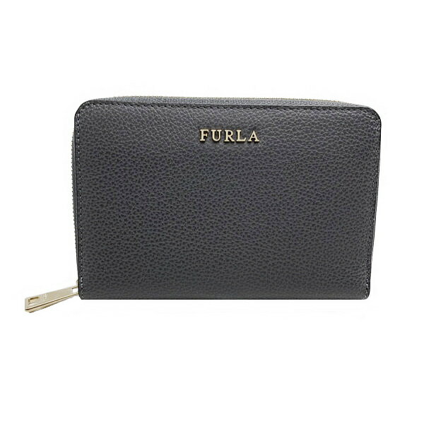 ◆フルラ Furla◆ 財布/コンパクトラウンドファスナーサイフ/レザー/グレー 【SA5930】【税込価格】【質屋出店】【中古】【あす楽対応】