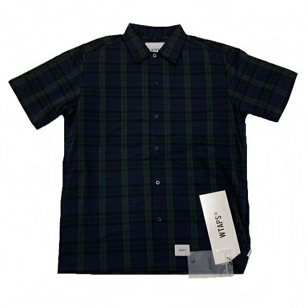 ◆ダブルタップス WTAPS◆ メンズ/半袖ワークシャツ/UNION01/SS/COPO.RIPSTOP.TEXTILE.COOLMAX/コットン60%ポリエステル40%/グリーン/#S/211TQDT-SHM03 【SA6118】【税込価格】【質屋出店】【新品】【あす楽対応】