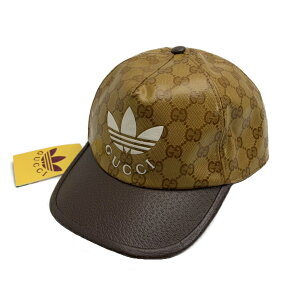 ◇グッチ×アディダス GUCCI×adidas◇ 帽子/ベースボールキャップ/GGクリスタルキャンバス/ブラウン/696475 【SA6837】【税込価格】【質屋出店】【新品】【あす楽対応】